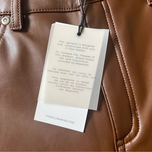 NWT 7 For All Mankind Faux Leather High Waist Ankle Pants Size Small - Picture 4 of 6